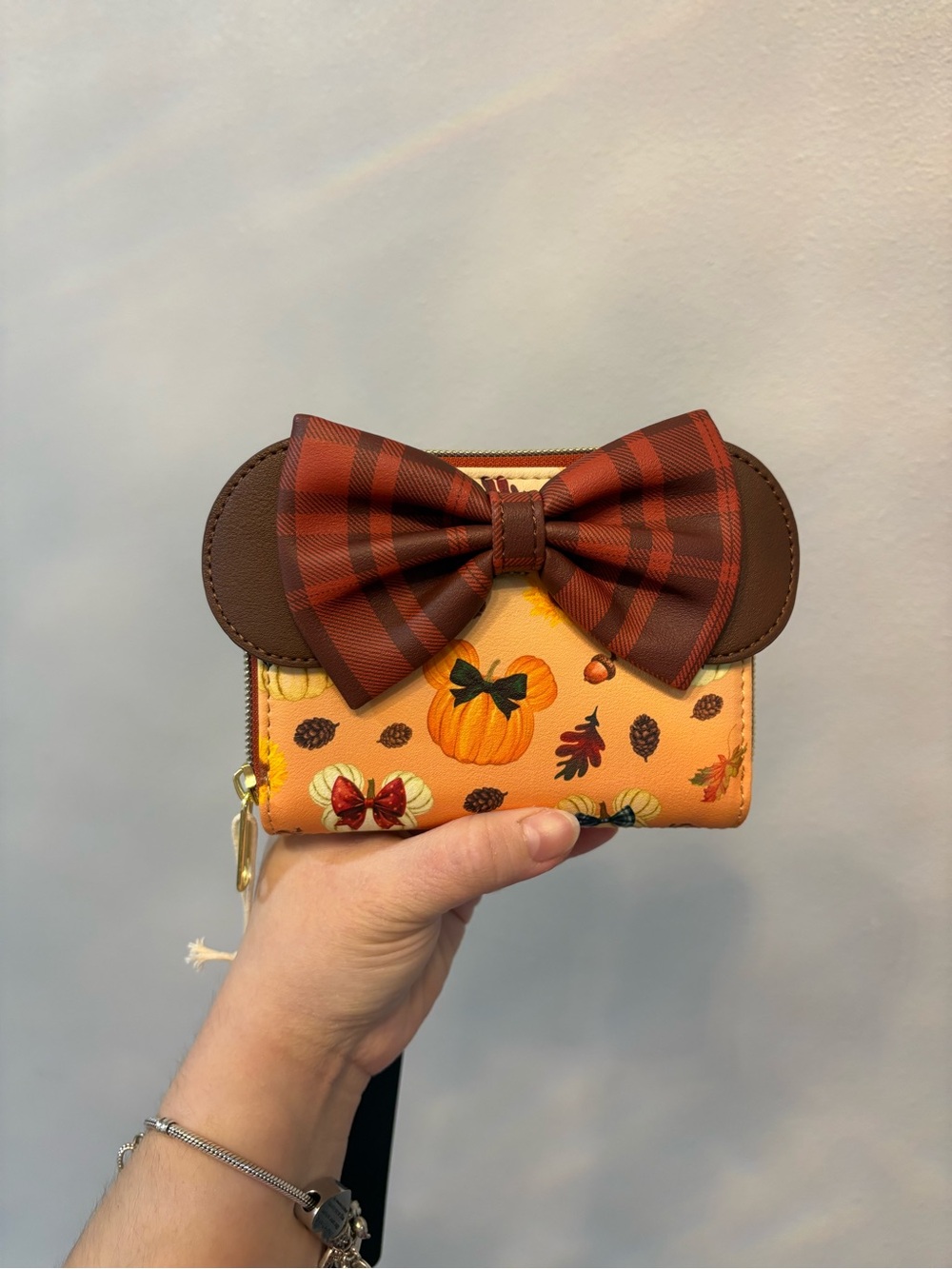 Disney Loungefly Mickey Orange Pumpkin Bow Wallet